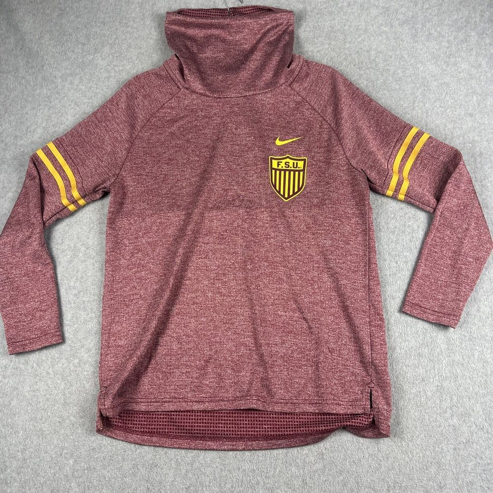 Nike Sweatshirt Womens M‎ Florida State FSU Football Funnel Neck Garnet Stretch